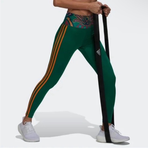 Farm Rio Adidas Tights/Leggings Bold Green NWT - Picture 7 of 7